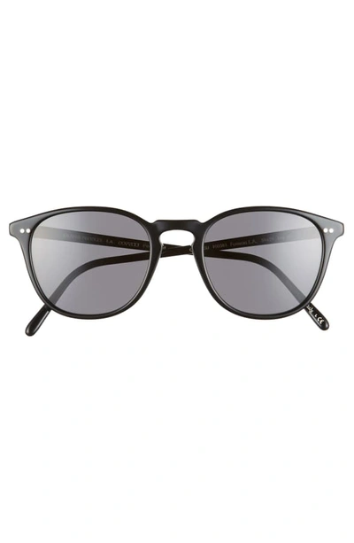 Shop Oliver Peoples Forman L.a. 51mm Polarized Round Sunglasses In Black/ Grey