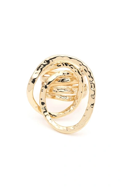 Shop Alexis Bittar Hammered Coil Link Ring In Gold