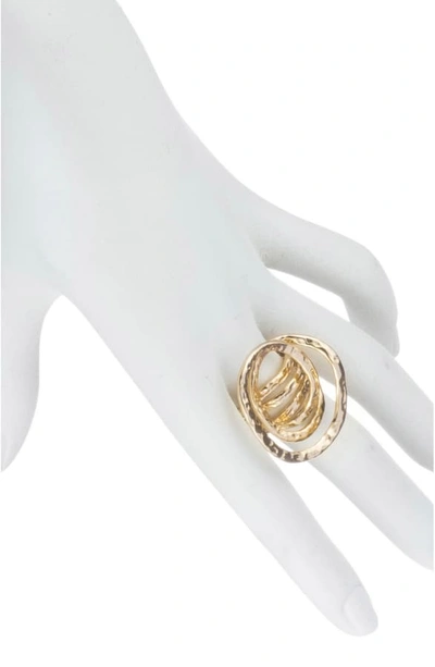 Shop Alexis Bittar Hammered Coil Link Ring In Gold