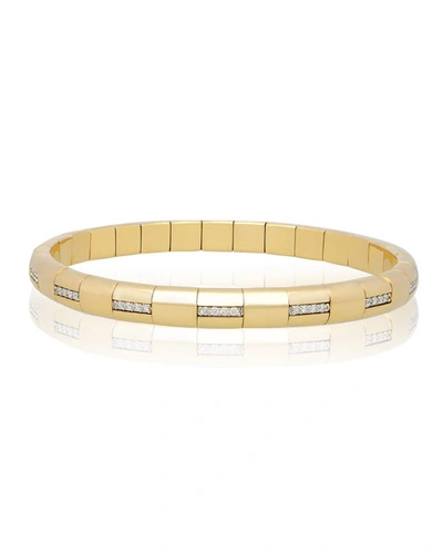 Shop Roberto Demeglio Pura Gold 18k Woven Diamond Bar Bracelet