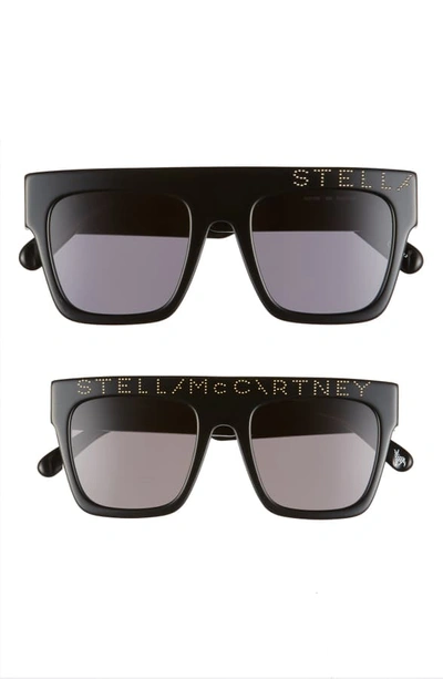 Shop Stella Mccartney Mum & Me 51mm Flat Top Sunglasses Set In Black