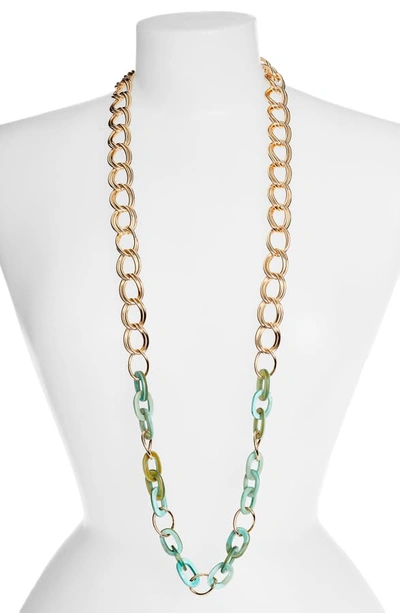 Shop Akola Shaloo Long Chain Necklace In Turquoise