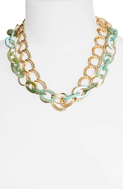 Shop Akola Shaloo Long Chain Necklace In Turquoise