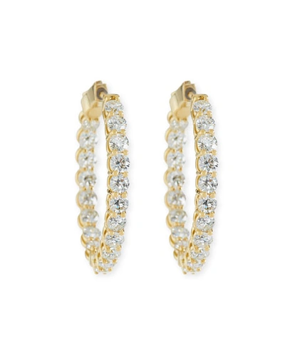 Shop American Jewelery Designs Large Diamond Hoop Earrings In 18k Yellow Gold