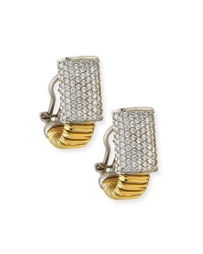 Shop Alberto Milani Piazza Mercanti 18k Tubogas Small Diamond Huggie Hoop Earrings