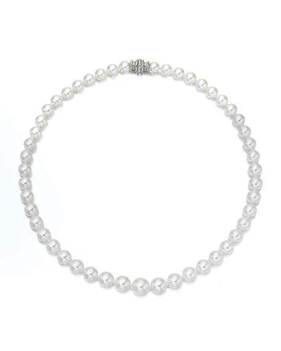 Shop Assael 18" Akoya Cultured Graduated 6.5-9.5mm Pearl Necklace With White Gold Clasp