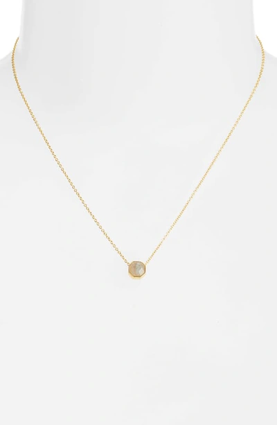 Shop Gorjana Power Gemstone Charm Adjustable Necklace In Balance/ Labradorite/ Gold