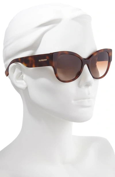 Shop Burberry 54mm Butterfly Sunglasses In Light Havana/ Brown Gradient