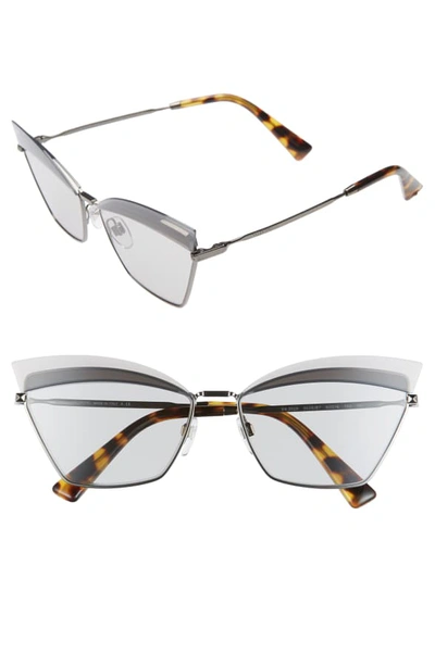 Shop Valentino 60mm Cat Eye Sunglasses - Dark Grey