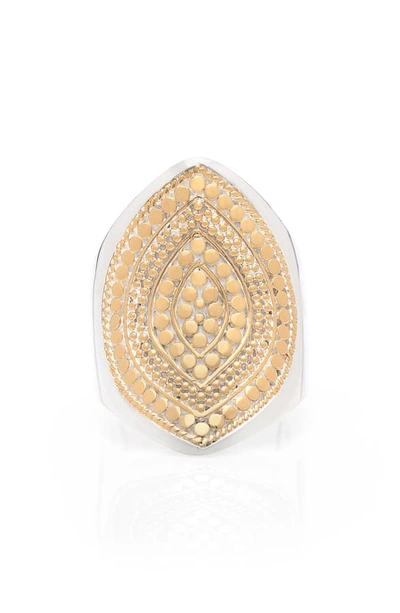 Shop Anna Beck Signature Beaded Marquise Ring In Gold