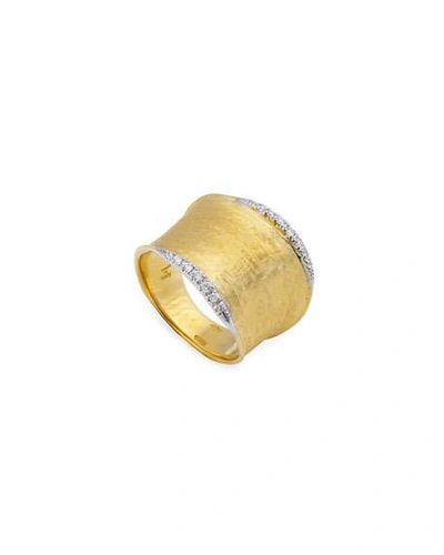 Shop Marco Bicego Lunaria 18k Gold Medium Band Ring With Diamonds