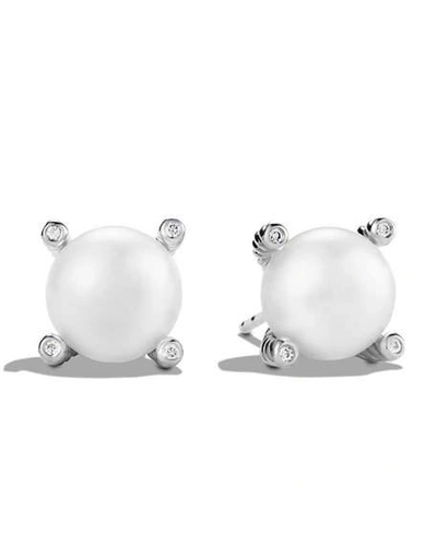 Shop David Yurman Pearl Earrings With Diamonds