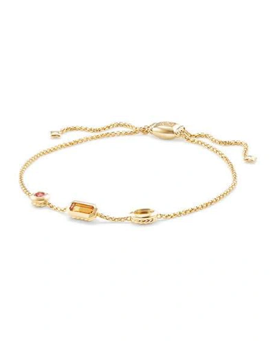 Shop David Yurman Novella Chain Bracelet In Citrine, Yellow Beryl, And Pink Tourmaline