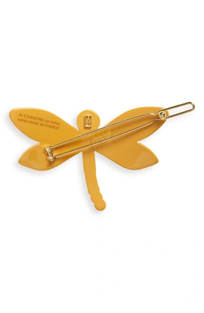 Shop Alexandre De Paris Mayfly Side Barrette In Orange