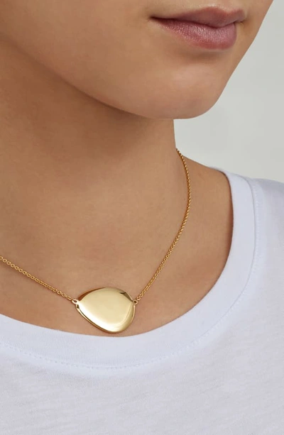 Shop Monica Vinader Nura Large Teardrop Pendant Necklace In Yellow Gold