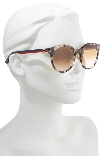Shop Gucci 55mm Round Sunglasses In Spot Havana/multi/brown Grad