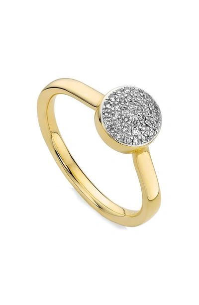 Shop Monica Vinader Ava Diamond Button Ring (online Trunk Show) In Gold