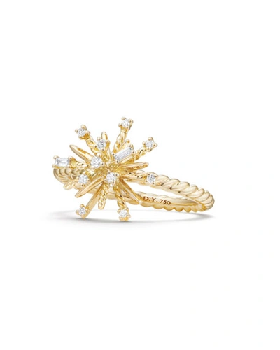Shop David Yurman 14mm Supernova 18k Gold Ring With Diamonds