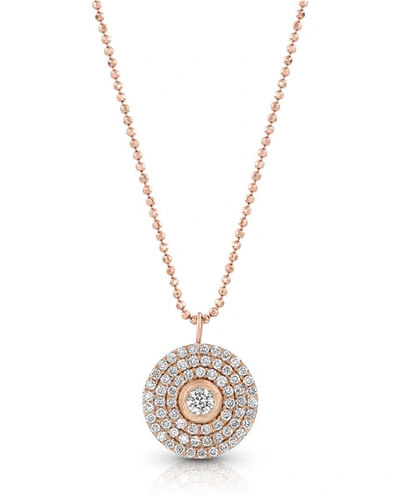 Shop Dominique Cohen 18k Rose Gold Mosaic Diamond Pendant Necklace (medium)