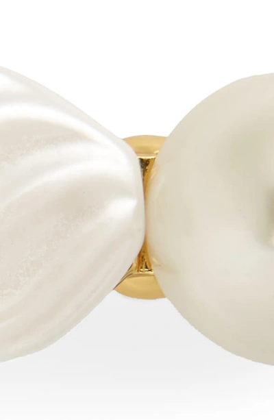 Shop Lele Sadoughi Stacked Stone Barrette In Pearl