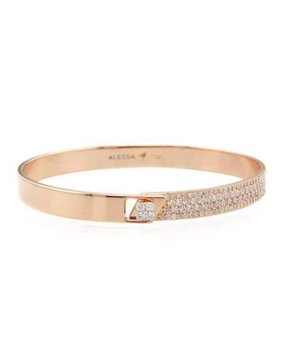 Shop Alessa Jewelry Spectrum 18k Rose Gold Bangle W/ Diamonds