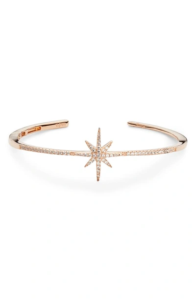 Shop Apm Monaco Meteorites Rose Cuff Bracelet In Rose Gold