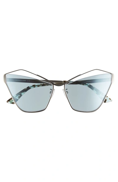 Shop Mcq By Alexander Mcqueen 61mm Cutout Cat Eye Sunglasses In Silver/ Spotted