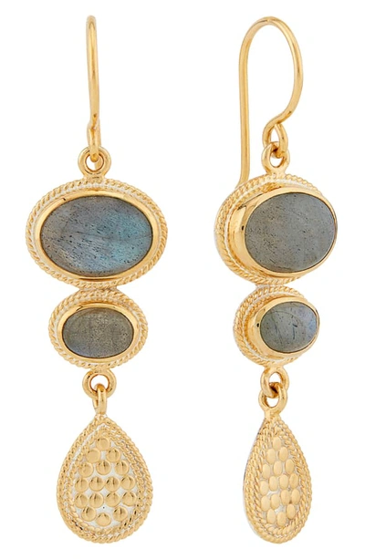 Shop Anna Beck Labradorite Multi-drop Earrings In Gold/ Labradorite