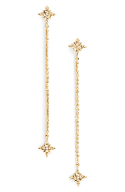 Shop Jules Smith Starry Eyed Linear Drop Earrings In Gold/ Clear