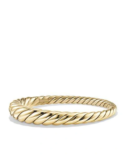 Shop David Yurman 9.5mm Pure Form Large Cable Bracelet In 18k Gold