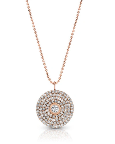 Shop Dominique Cohen 18k Rose Gold Mosaic Diamond Pendant Necklace (large)