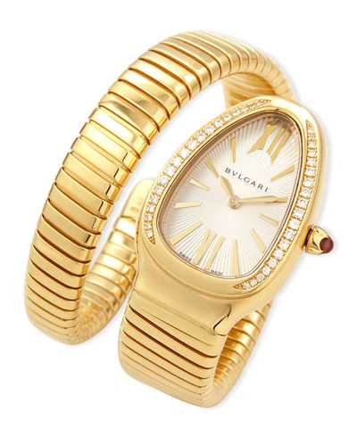 Shop Bvlgari Serpenti 35mm 18k Yellow Gold Diamond Watch