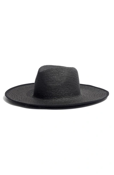 Shop Madewell Wide Brim Straw Sunhat In True Black Multi