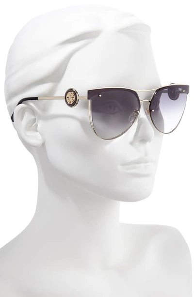 Shop Roberto Cavalli 65mm Oversize Flat Front Cat Eye Sunglasses In Gold/ Black/ Gradient Smoke