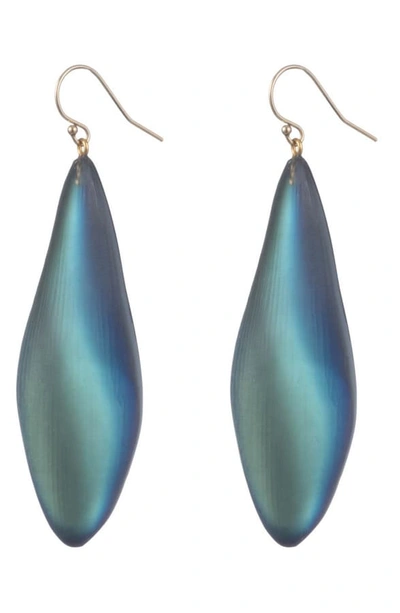 Shop Alexis Bittar Long Leaf Drop Earrings In Black Beetle