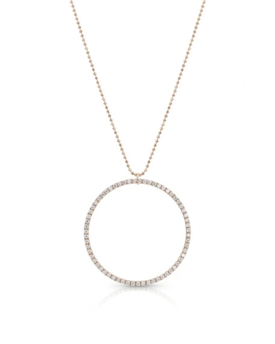Shop Dominique Cohen 18k Rose Gold Diamond Halo Pendant Necklace (large)