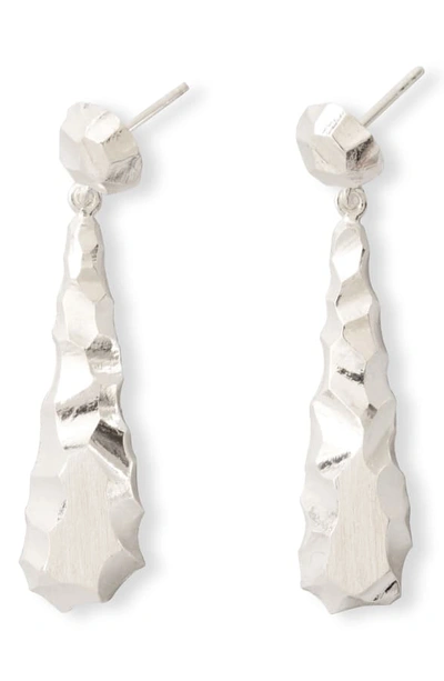 Shop All Blues Carved Teardrop Earrings In Silver