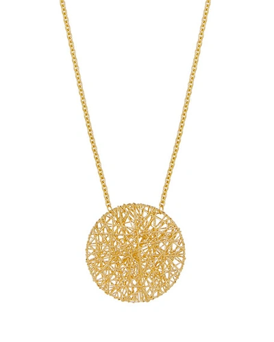 Shop Alberto Milani Piazza Duomo Mesh Disc Pendant Necklace In 18k Gold