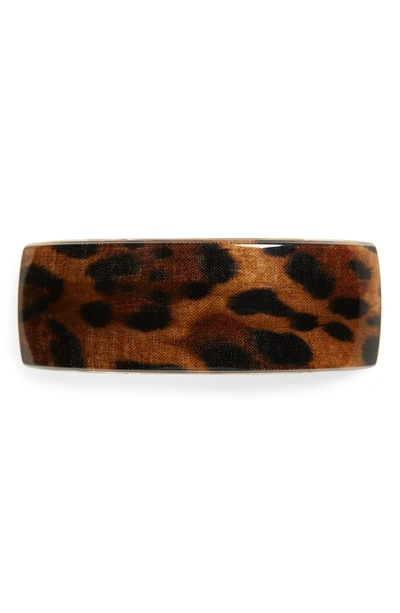 Shop France Luxe 'volume' Rectangle Barrette In Luxe Leopard