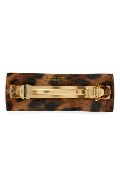 Shop France Luxe 'volume' Rectangle Barrette In Luxe Leopard