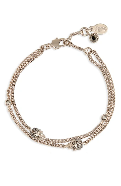 Shop Alexander Mcqueen Skull Chain Bracelet In Gold