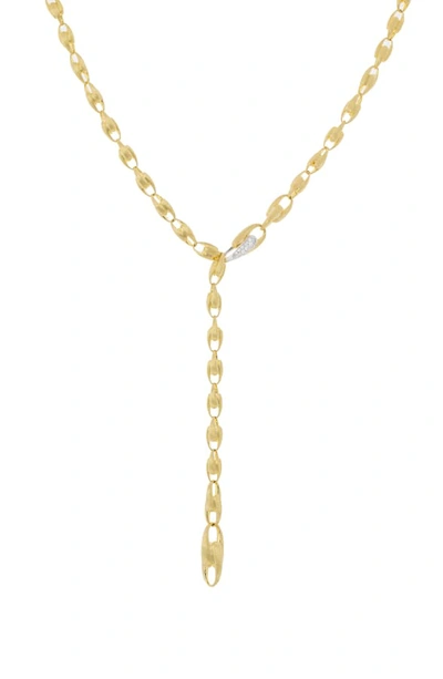 Shop Marco Bicego Lucia Diamond Clasp Convertible Lariat Necklace In Yellow Gold/ White Gold