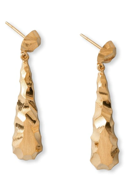 Shop All Blues Carved Teardrop Earrings In Gold