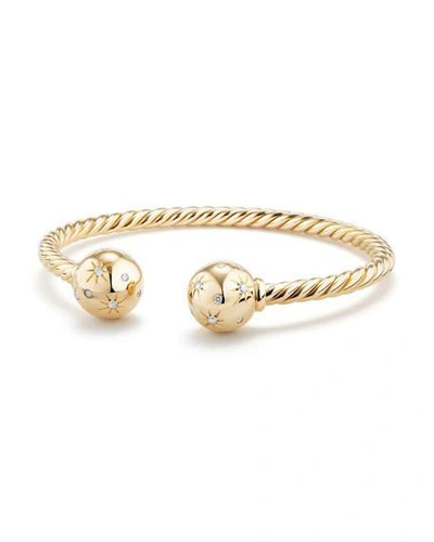 Shop David Yurman Solari 18k Gold Open Cuff Bracelet With Diamonds