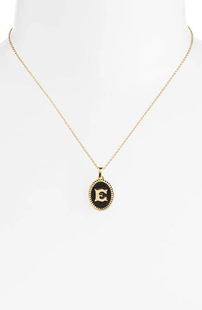 Shop Argento Vivo Initial Black Pendant Necklace In E