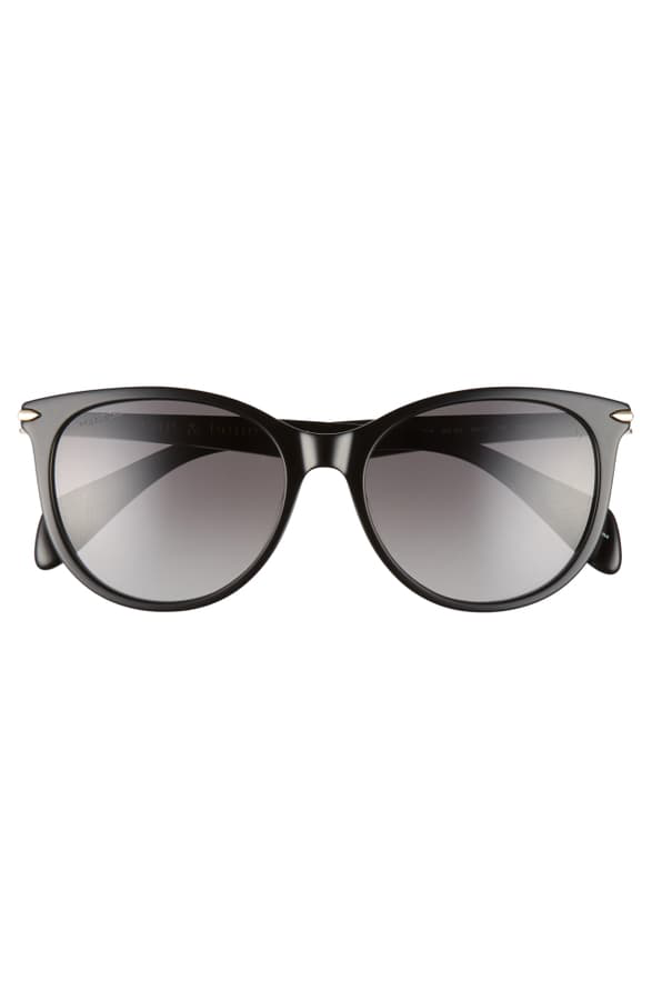 Rag & Bone 54mm Polarized Round Sunglasses In Black | ModeSens