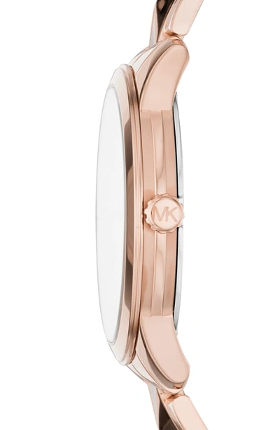 Shop Michael Michael Kors Runway Mercer Bracelet Watch, 38mm In Rose Gold/ White/ Rose Gold