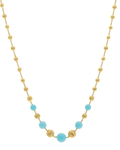 Shop Marco Bicego 18k Africa Short Turquoise Beaded Necklace