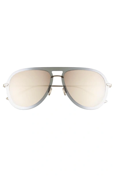 Shop Dior Ultime1 57mm Aviator Sunglasses In Silver/ Pink