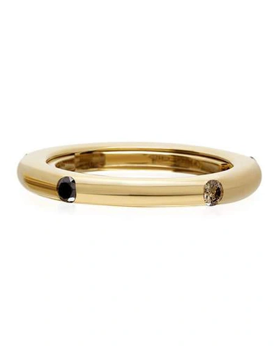 Shop Adolfo Courrier Never Ending 18k Yellow Gold Brown & Black Diamond Ring, Adjustable Sizes 6-8